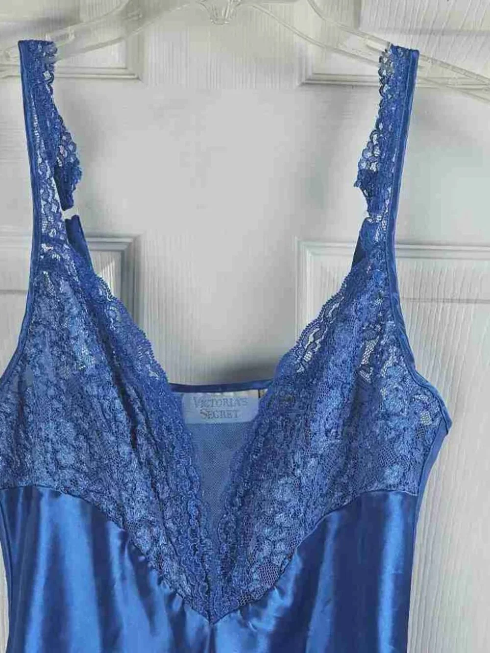 Vintage Gold Label Slip Dress Small Blue Nightie Wedding Sexy